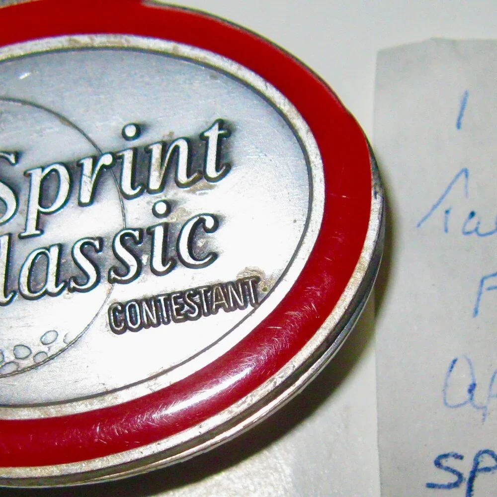 SPRINT CLASSIC CONTESTANT MONEY CLIP IN SILVER FINISH & RED EPOXY-VINTAGE